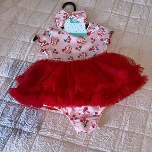 Disney baby baby girl Minnie tutu dress with matching headband size 12 months